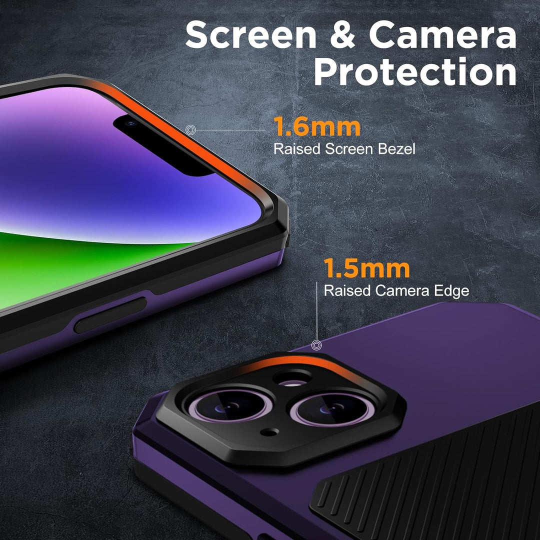 WIFORT Magnetisch Metall Hülle für iPhone 14 Plus Kompatibel mit MagSafe, mit 2 Stück Schutzglas, Mi