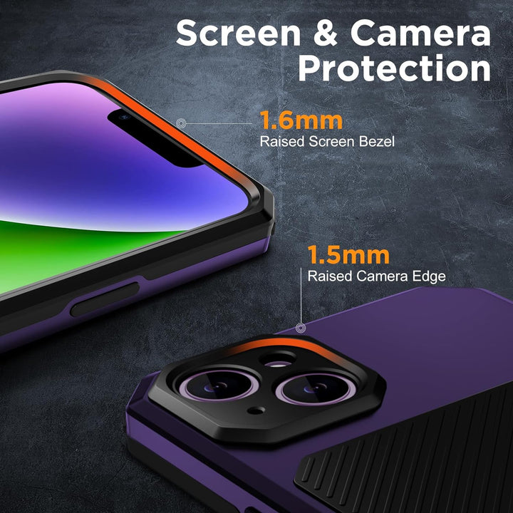 WIFORT Magnetisch Metall Hülle für iPhone 14 Plus Kompatibel mit MagSafe, mit 2 Stück Schutzglas, Mi