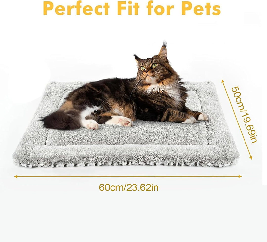 Generisch Selbsterwärmendes Katzenbett - Winter Haustier Wärmematte Beidseitig Nutzbar,Plüschige Tie