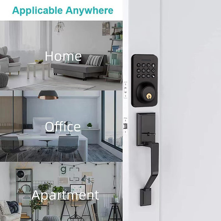 Splenssy Keyless Entry Türschloss mit Tastatur, Smart Deadbolt Lock mit 2 Schlüsseln, Passwort/Mecha