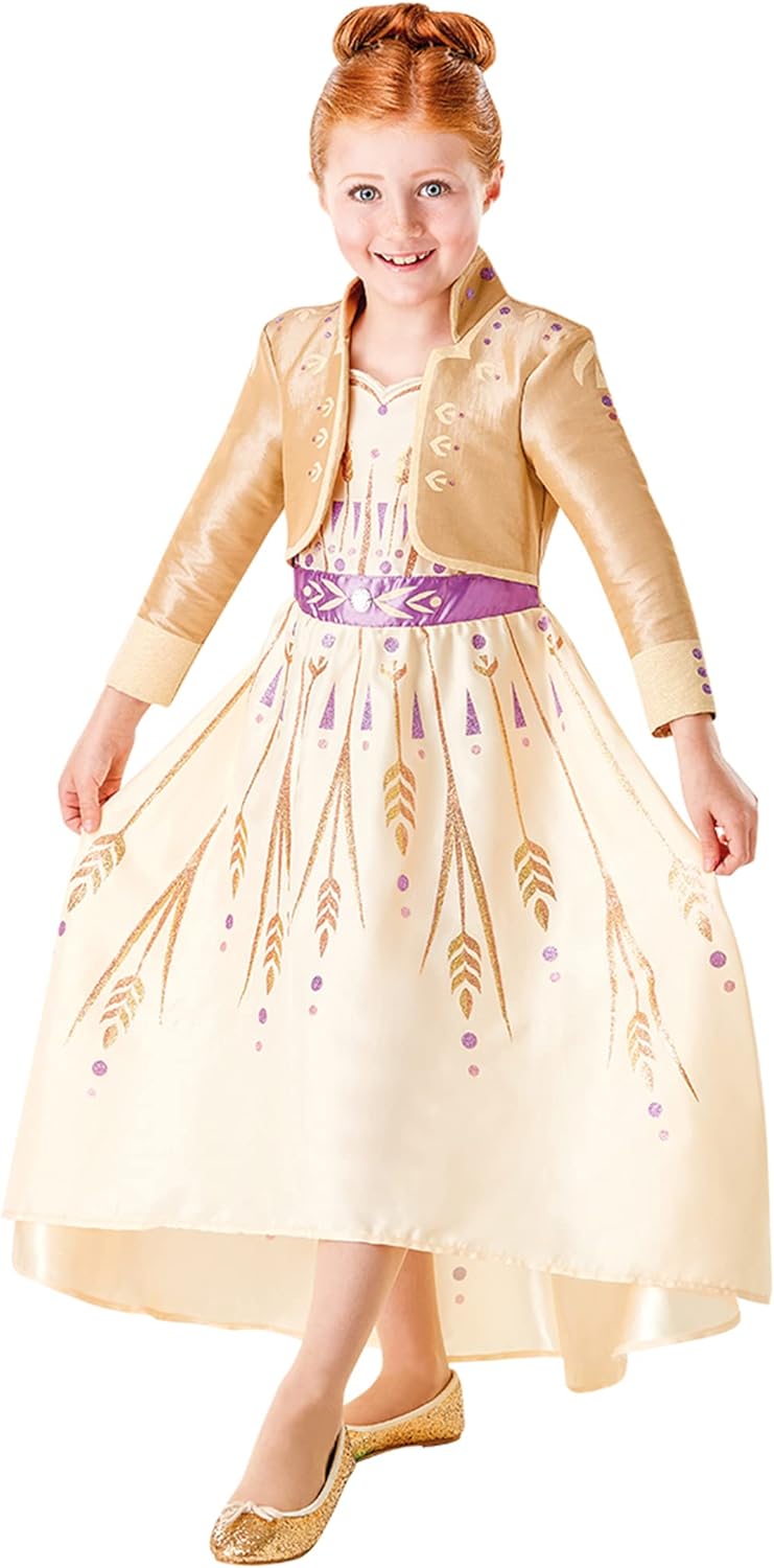 Rubie's Official Disney Frozen 2 Anna Deluxe Prolog-Kleid, Kostüm für Kinder, Grösse 9 - 10 Jahre 9 