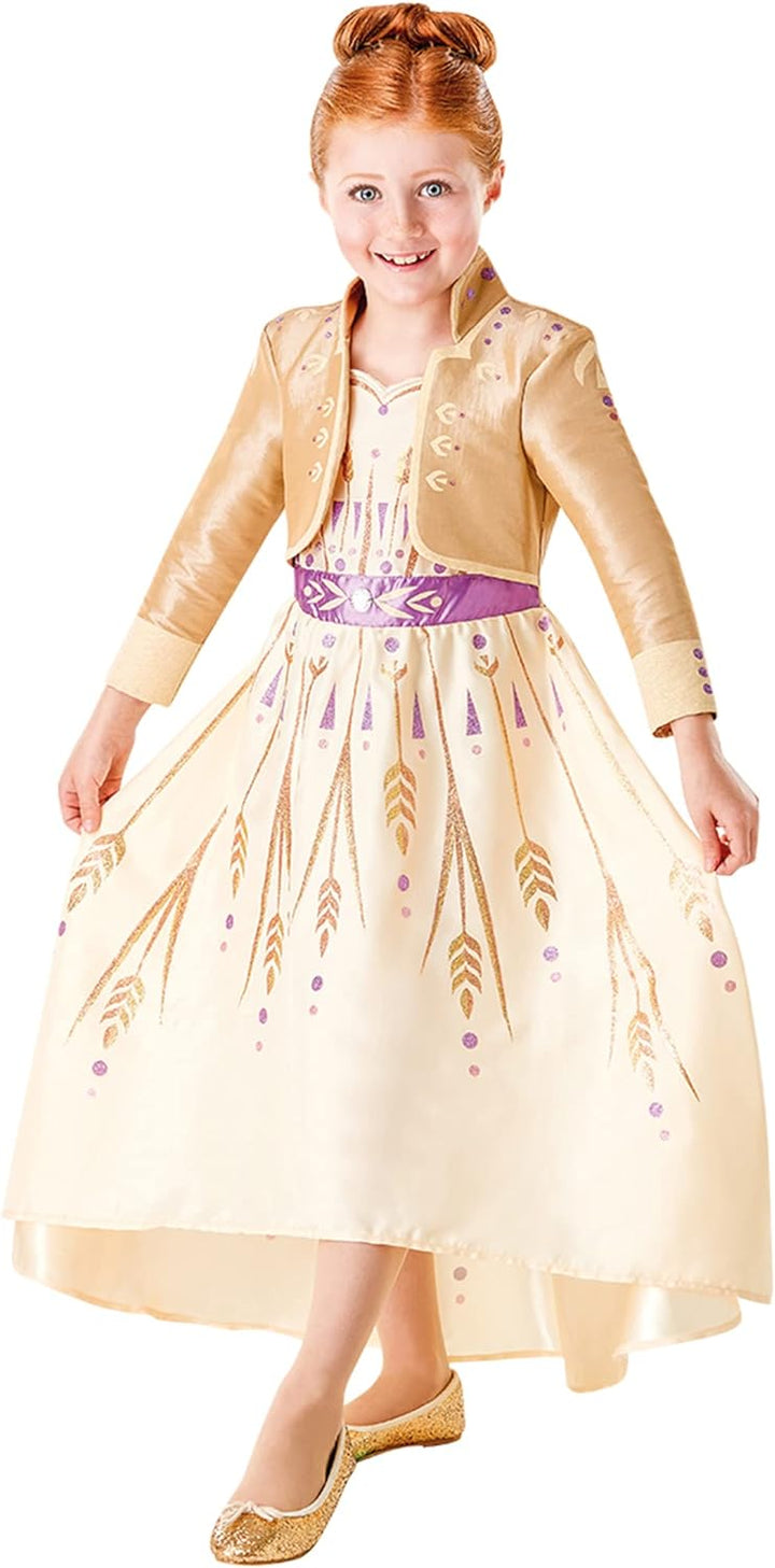 Rubie's Official Disney Frozen 2 Anna Deluxe Prolog-Kleid, Kostüm für Kinder, Grösse 9 - 10 Jahre 9 