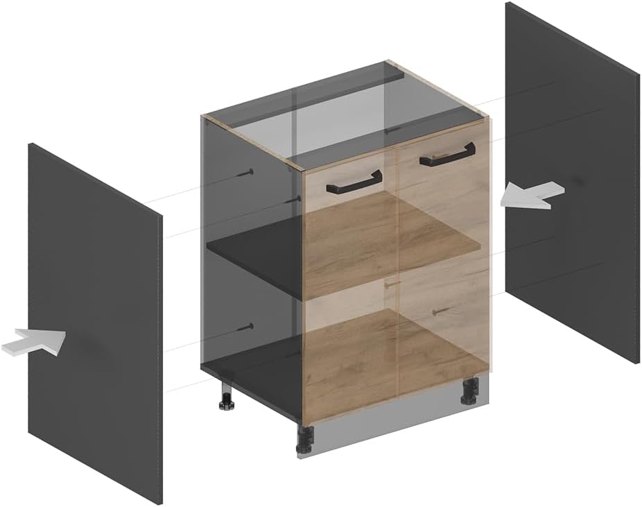 Vicco Seitenblenden für den Unterschrank R-Line Anthrazit | 2er Set, zur freien Kombination innerhal