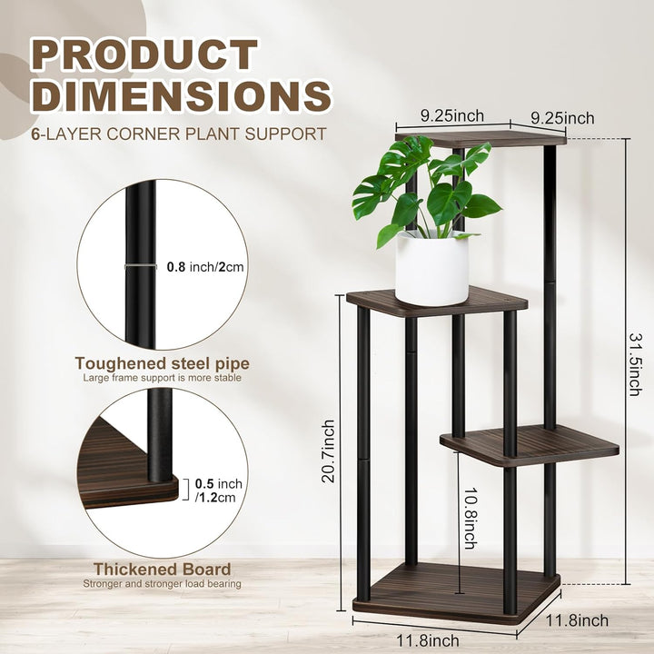 YOCOMEY 4-Tier Hölzern Blumenregal Pflanzenregal, Mehrstöckig Blumenständer Pflanzenständer Blumenba