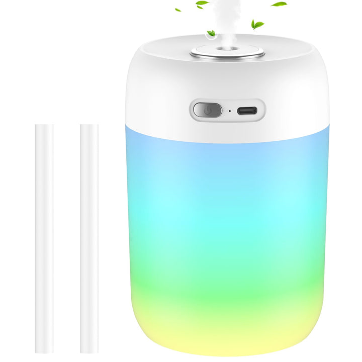 SZO Mini Luftbefeuchter Schlafzimmer mit Nachtlicht Air Humidifier Top-Befüllung 2 Sprühmodi Leise A