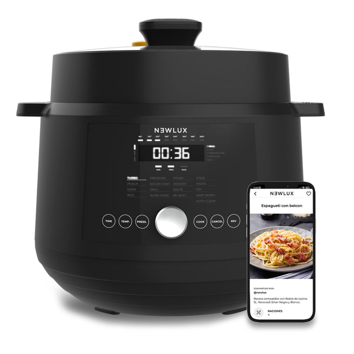 NEWLUX - SmartChef V600 Multikocher 6L, 1200W, Schnellkochtopf mit 4 Druckstufen (90 kpa) und 17 Pro