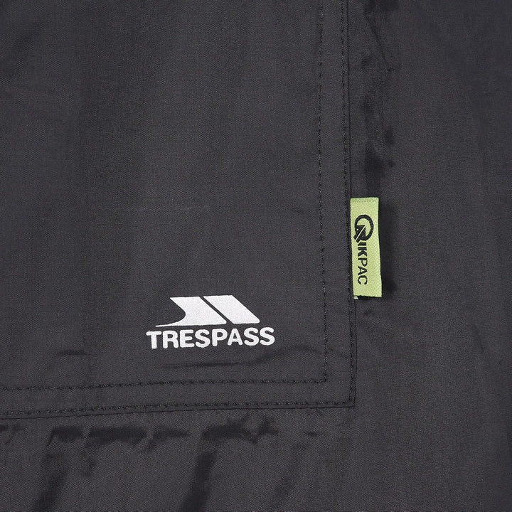 Trespass Kompakt Zusammenrollbarer Qikpac Poncho S Schwarz, S Schwarz
