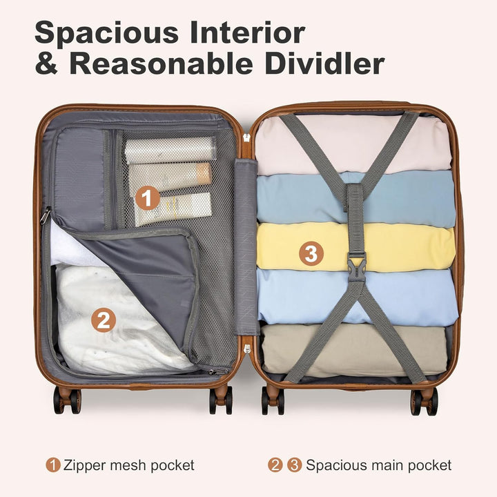 KONO Koffer Gross Reisekoffer 75 x 48 x 29 cm, Hartschalenkoffer aus ABS+PC mit TSA-Schloss, 4 Rolle