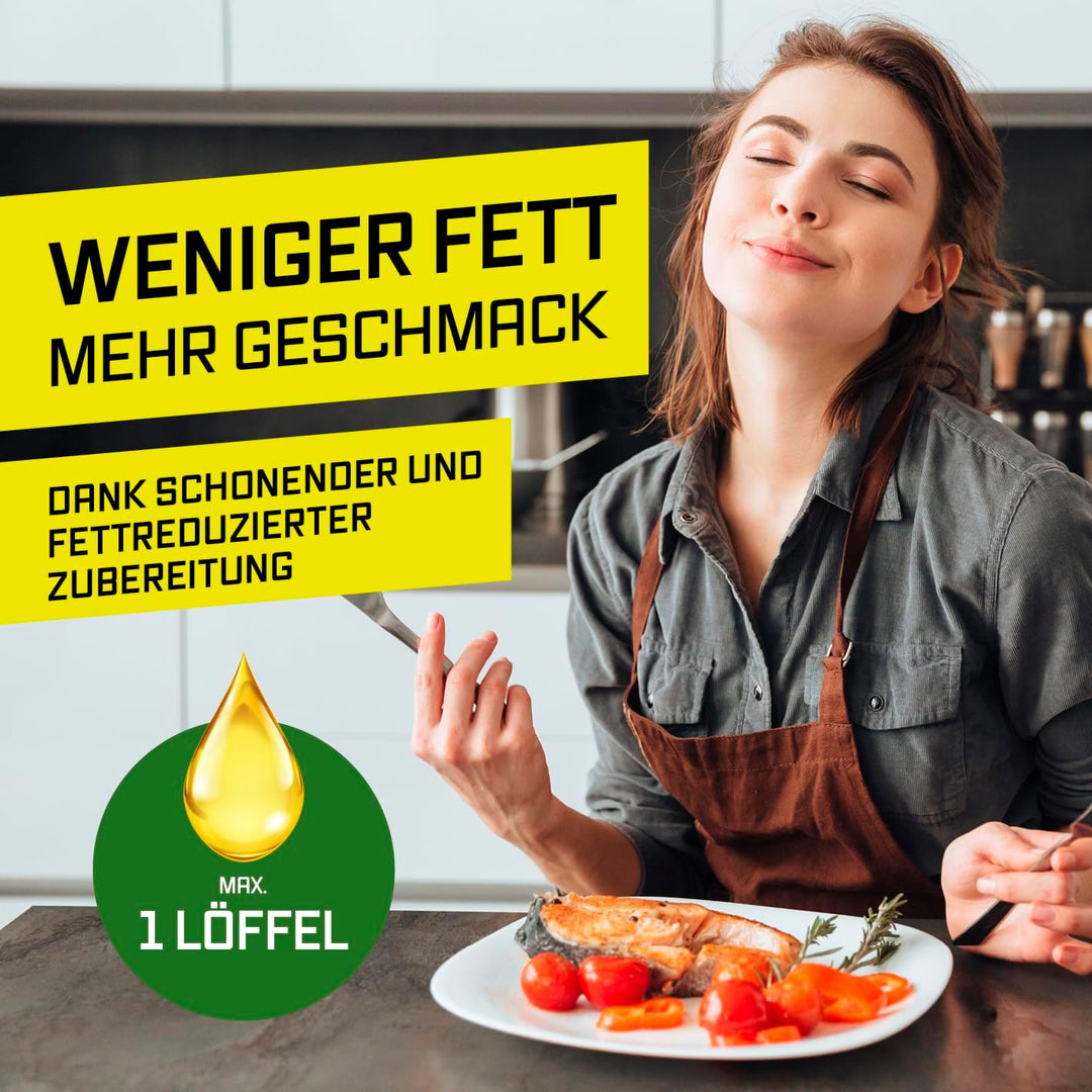 GOURMETmaxx Heissluftfritteuse mit Sichtfenster &amp; Panoramadach - 7 L | stylisher Airfryer inkl. Shak