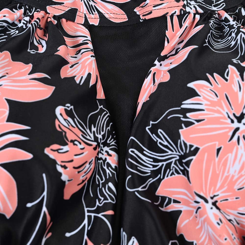 FLYILY Damen-Badeanzug mit hoher Taille Badeanzug mit Shorts Retro-Beachwear Neckholde Bademode Flow