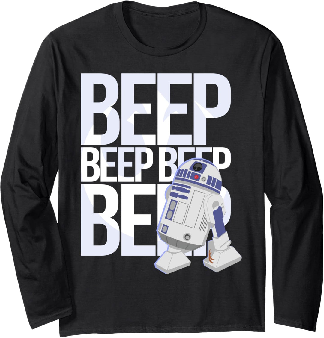Star Wars R2-D2 Beep Beep Droid Language Poster Langarmshirt