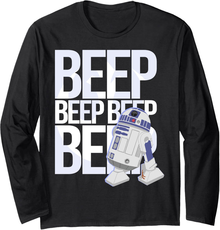 Star Wars R2-D2 Beep Beep Droid Language Poster Langarmshirt