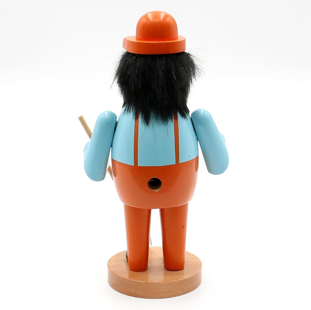 Dekohelden24 Lustiges Räuchermännchen als Bauarbeiter, ca. 20 cm, Holz, 520375, Bauarbeiter