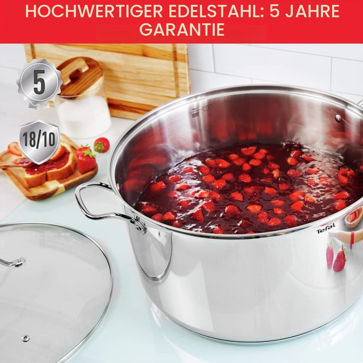 Tefal Intuition XL B8646404 Grosser Edelstahl-Kochtopf 28 cm/8 L, Induktion, 5 Jahre Garantie, Premi