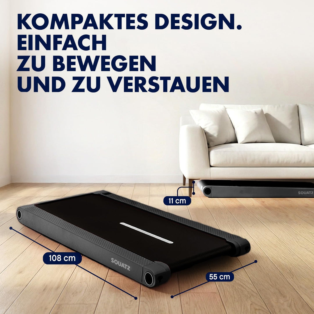 SQUATZ 2-in-1 Walking Pad Laufband, klappbar und platzsparend, ideal für Zuhause und Büro, unter Sch