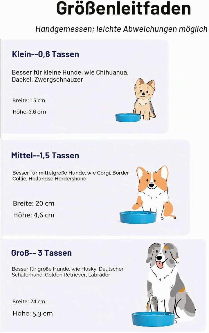 LE TAUCI Hundenapf aus Keramik, Antischlingnapf für Mittelgrosse und Kleine Hunde, Langsam Fressen u