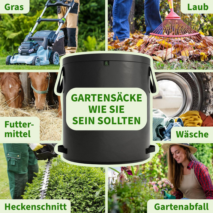 TTL Garden 2x 272L SUPER SOLID Gartensack grau - DOPPELTER BODEN 2x200 gsm extra stabil & reissfest