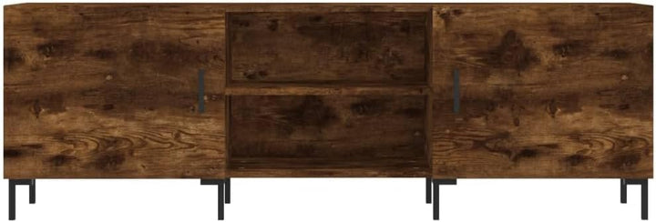 TV-Schrank Eiche Rauchgrau 150 x 30 x 50 cm aus mehrschichtigem Holz und Eisen – niedriger Schrank m