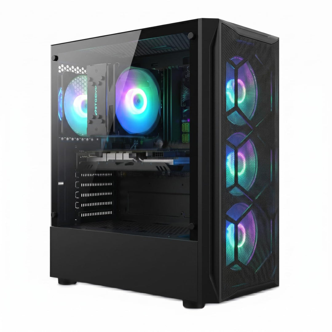 STGsivir Gaming PC,Core i7 bis zu 3.9GHz, Radeon RX 580 8GB GDDR5, 16GB RAM, 512GB SSD, 600M WLAN, B