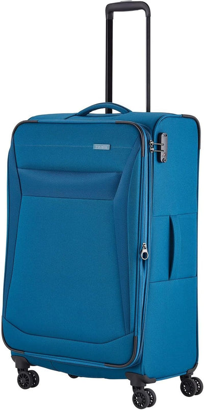 Travelite Chios - 4-Rollen-Trolley Set M/L + Reisetasche + Beautycase 4.tlg. petrol Petrolblau, Petr