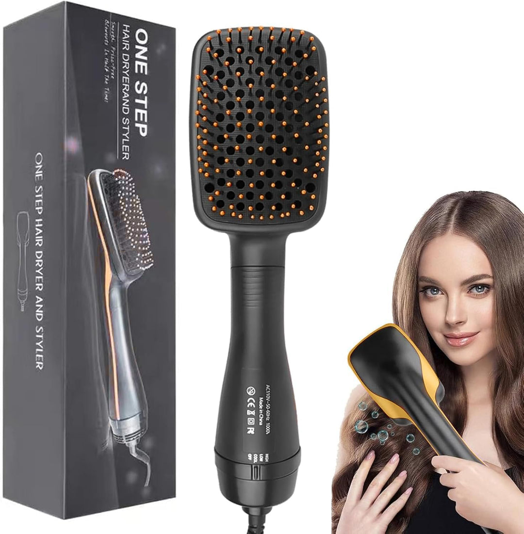 Haartrocknerbürste, 3 in 1 Negativ-Ionen-Haartrockner Heissluftbürste Haarstyling-Werkzeug, Glätteis