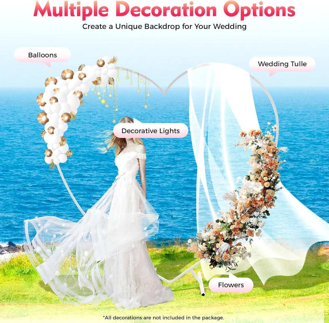 Herz Hochzeitsbogen Freistehend Hochzeitbogen Rahmen 200x210cm Herz-Formen Arch Stand Ballonbogen Bl
