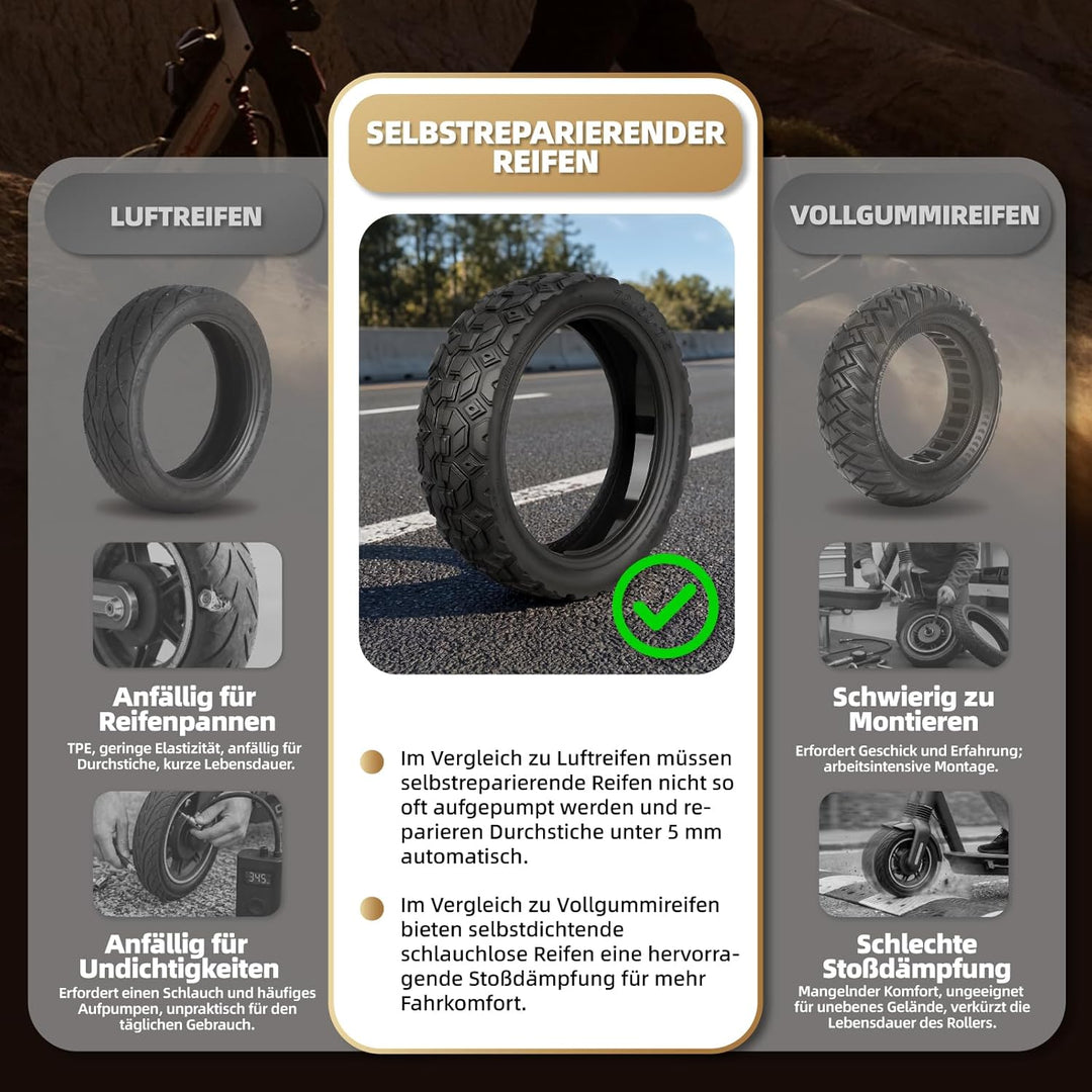 70/60-7,5 Selbstreparierender Schlauchlose Reifen für Ninebot ZT3 Pro / G3 Elektroroller Ersatzreife