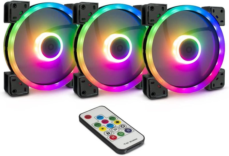 Inter-Tech Lüfter 140 x 140 x 25 mm Argus RGB-Fan Set RS-14 3 Stück 88885536