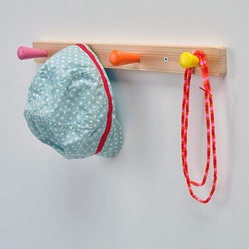 IKEA FLISAT Knaufleiste mit 4 Knäufen aus Massivholz Kinderfreundlich