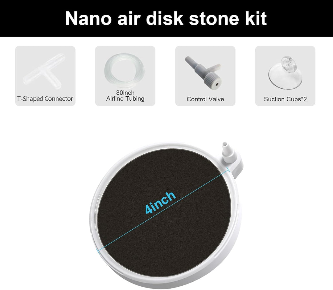 boxtech Aquarium Luftstein,Sauerstoff Stein Nano Bubble Air Stone Kit,Super-High Diffusor für gelöst