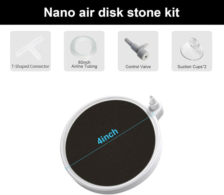 boxtech Aquarium Luftstein,Sauerstoff Stein Nano Bubble Air Stone Kit,Super-High Diffusor für gelöst