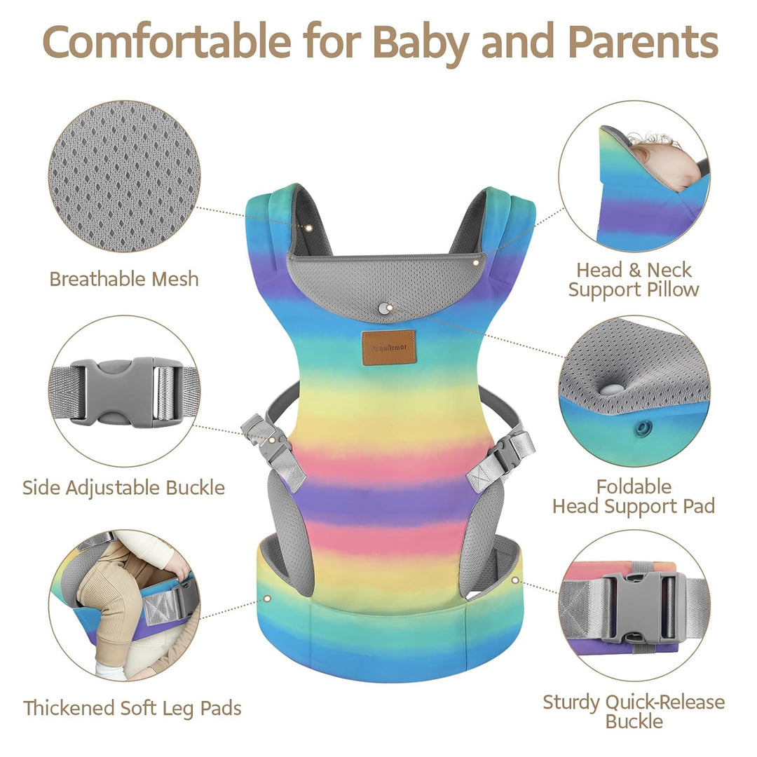 Babytrage Neugeborene ab Geburt,Ergonomische Gemütlich und leichtgewichtig Baby tragetuch mit Nacken