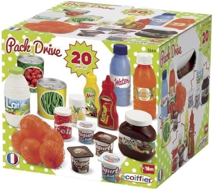 Ecoiffier Spielzeug - 2644 - Pack Drive 100 % Chef - Lebensmittel-Imitationen für Kinder - 20 Teile