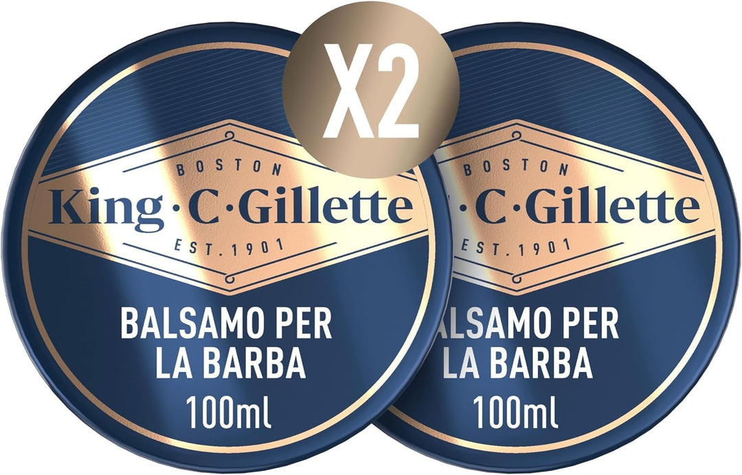 King C. Gillette Bartbalsam für Herren, 2 Packungen à 100 ml, verwendet mit oder ohne Ausspülen mit
