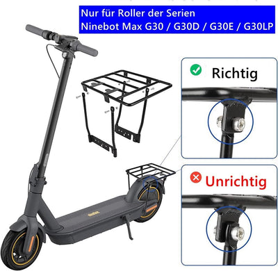 Natcoo E Scooter Gepäckträger für Ninebot Max G30D 2/Max G30 Zubehör, 8mm Solide Stahlrohre, Stark u