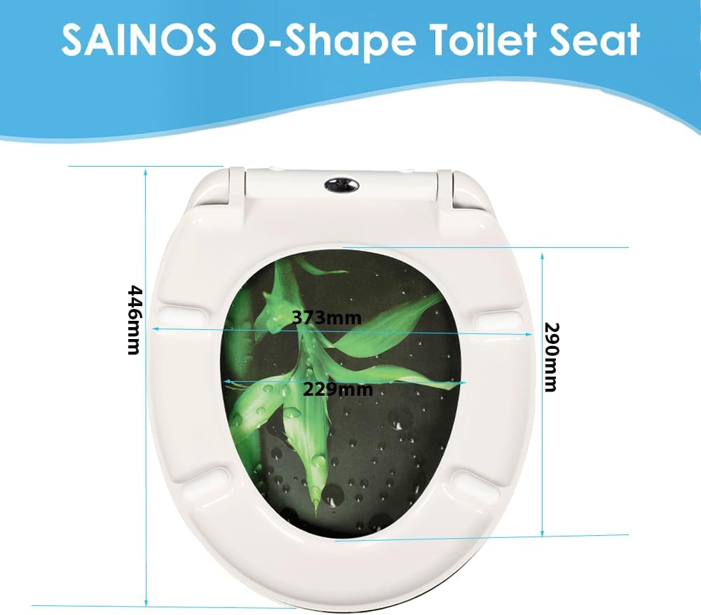 Duroplast WC-Sitz O-Form mit Absenkautomatik, Edelstahlscharnier, One-Touch-Schnellverschluss und ei