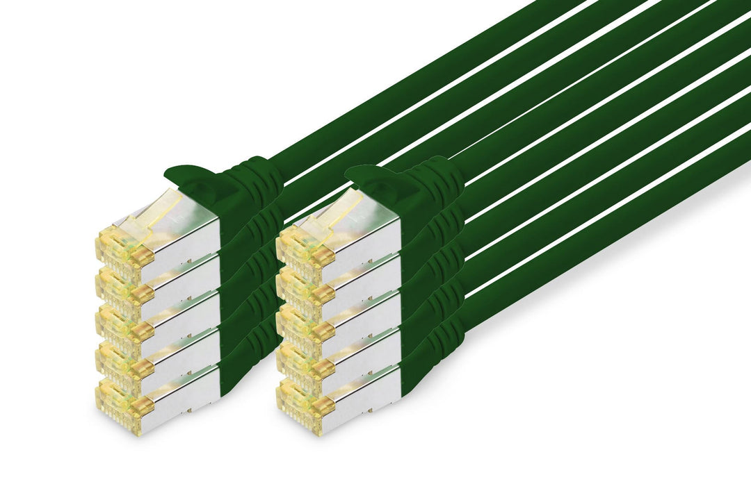 DIGITUS LAN Kabel Cat 6A - 1m - 10 Stück - RJ45 Netzwerkkabel - S/FTP Geschirmt - Kompatibel zu Cat-