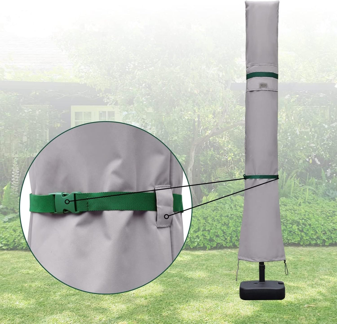 Sekey Sonnenschirm Schutzhülle mit Stab, Abdeckhauben für Ø 350cm / 200x300cm Gartenschirm mit Belüf