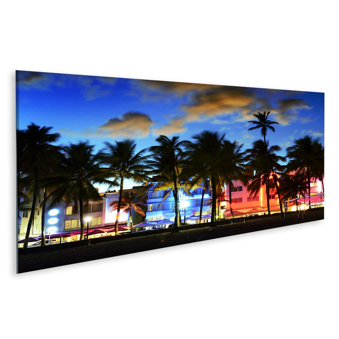 islandburner Bild auf Leinwand Miami Beach Floride Usa Hotels Restaurants Sunset Ocean Drive Bilder