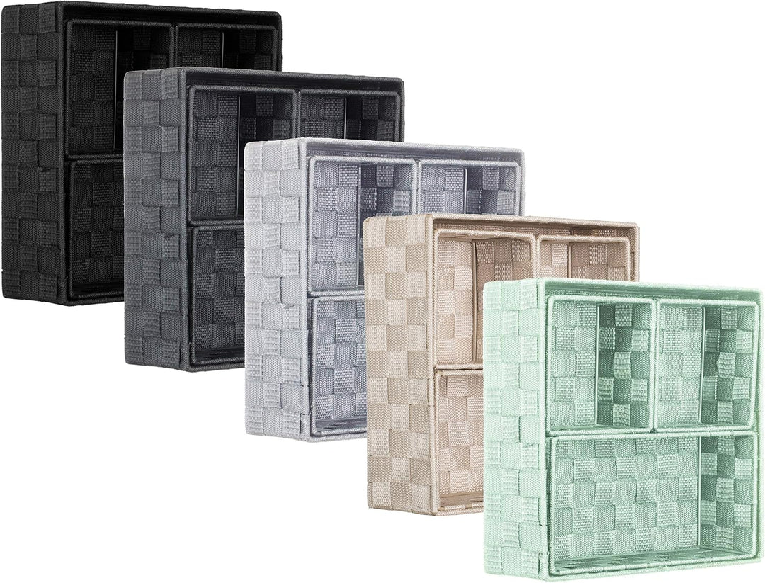 Brandsseller 4er Set Aufbewahrungsboxen - 28x28x10 cm, 26x13x9 cm, 13x13x9 cm (2x) – eckige Regalkör