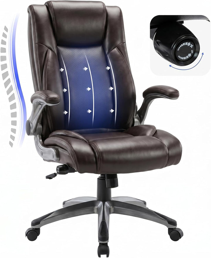 COLAMY Bürostuhl Ergonomisch, Ergonomischer Büro 360° Drehstuhl für Office, Chefsessel mit Hoher Rüc