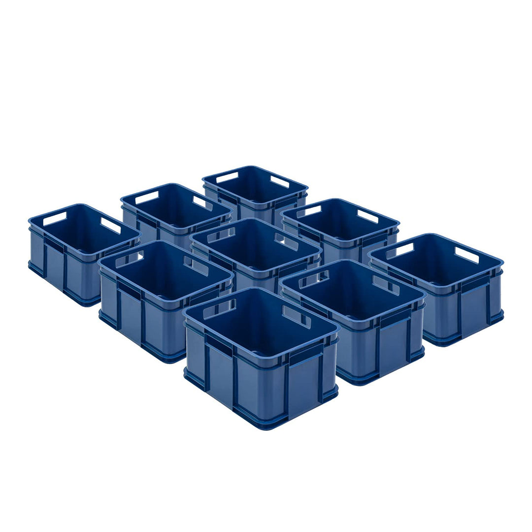 PAFEN 9x Euro Stapelbox Bruno Eco Blau Euro-Box Stapelkasten 16L Transport Eurobehälter 9x 16L Blau,