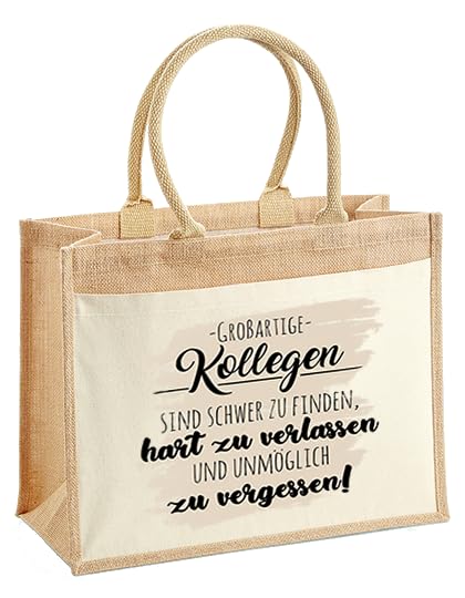 LIEBTASTISCH - Nachhaltige Jutetasche - Grossartige Kollegen sind schwer zu finden - Geschenkidee zu
