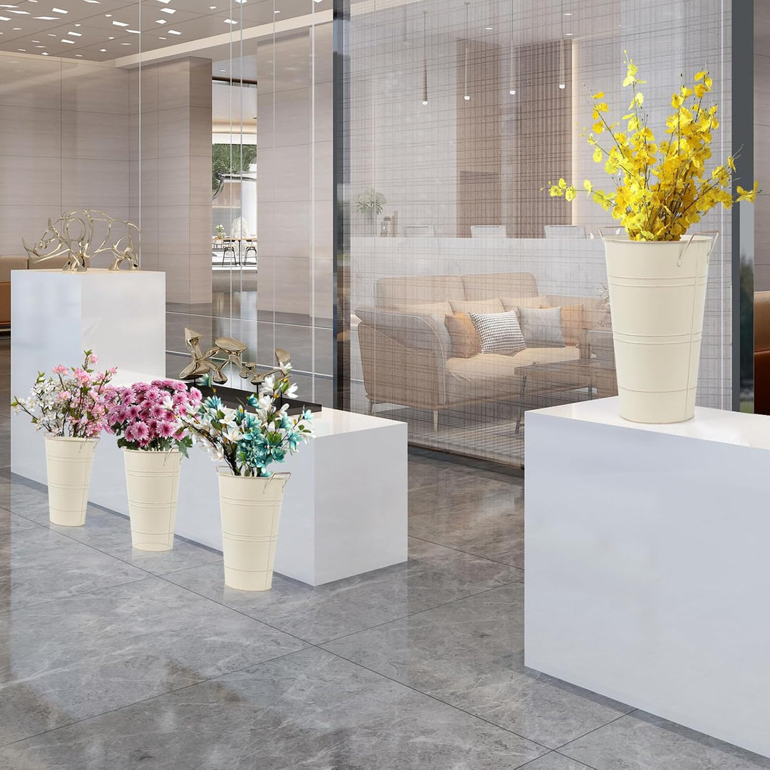 Notakia Grosse verzinkte Metallvasen, Bauernhaus, französische Blumenvasen für Schnittblumen, Heimde
