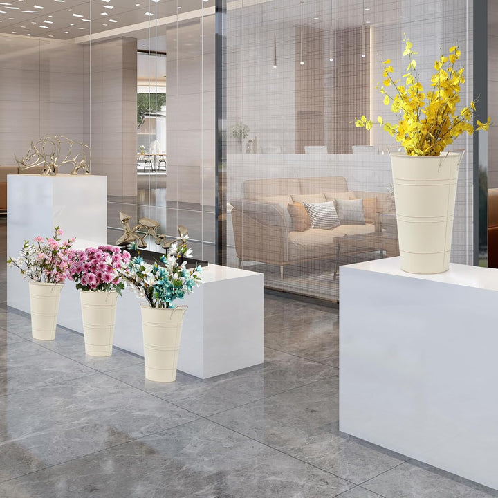 Notakia Grosse verzinkte Metallvasen, Bauernhaus, französische Blumenvasen für Schnittblumen, Heimde