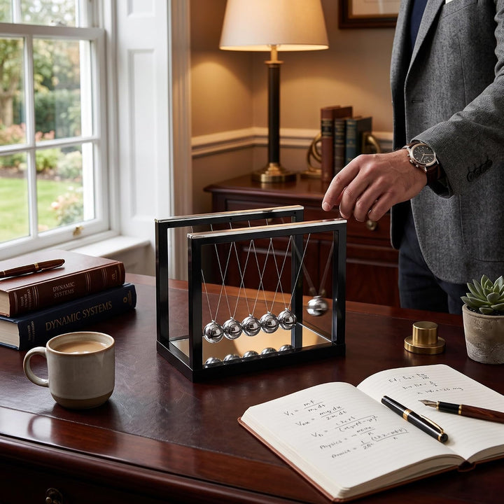Newton Pendel Schaukel Spielzeug Physik Wissenschaft Gross Newton Cradle Balance Balls mit 5 Eisenku