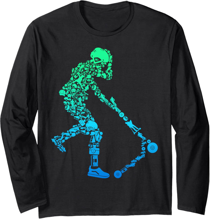Stunt Scooter Roller Tretroller Kinder & Jungen Langarmshirt