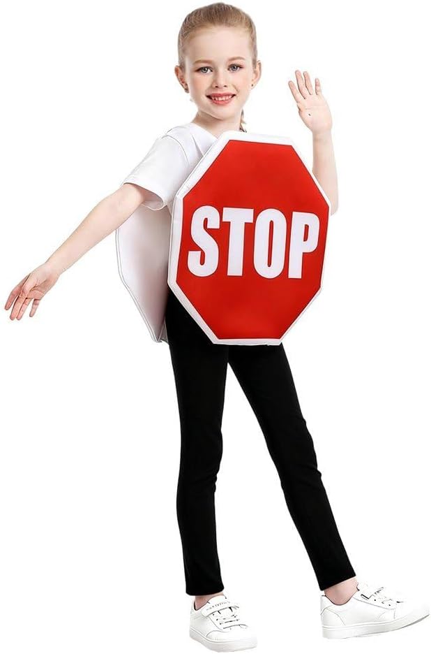 Stoppschild-kostüm, Lustiges Verkehrsschild-Einteiler-kostüm Abnehmbarem Träger Für Karneval, Weihna
