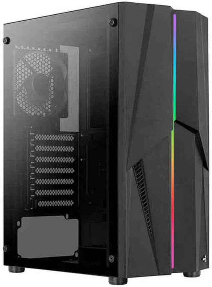 Aerocool MECHA, ATX PC-Gehäuse, ARGB Front, Gehärtetes Glas, Lüfter 12cm Schwarz MECHA