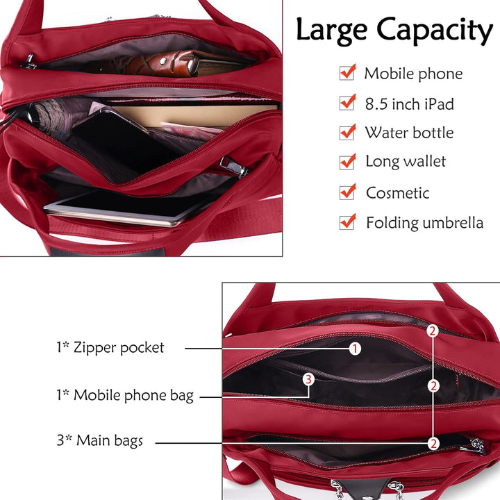 DIRRONA Damen Umhängetasche Multi Pocket Crossbody Bag Schultertaschen Leicht Handtasche Waterproof